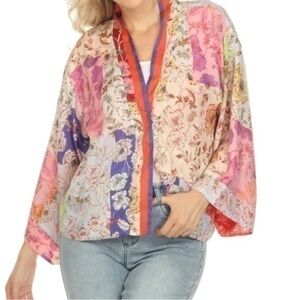 Johnny Was Cosmo Nana Silk Printed Reversible Kimono NWT